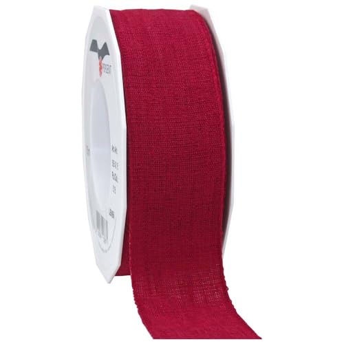 Leinenband Green bordeaux Geschenkband 40 mm x 15 m, 1 Rolle(n) von Wertpack