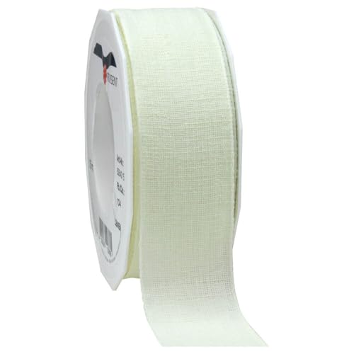 Leinenband Green cream Geschenkband 40 mm x 15 m, 1 Rolle(n) von Wertpack