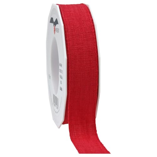 Leinenband Green rot Geschenkband 25 mm x 15 m, 1 Rolle(n) von Wertpack