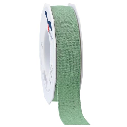 Leinenband Green sage green Geschenkband 25 mm x 15 m, 1 Rolle(n) von Wertpack