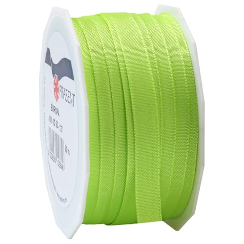 Taftband seidenmatt, Webkante, Dekoband, Geschenkband, Limette 10 mm x 50 m, 1 Rolle(n) von Wertpack