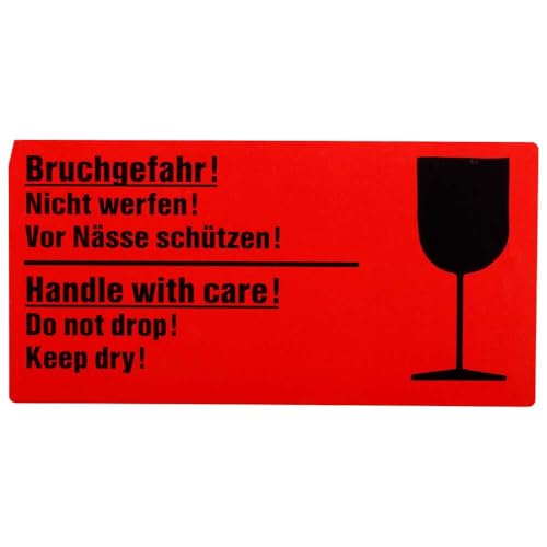 Warnetiketten Symbol Bruchgefahr Warnhinweise 1.000 Stk. /Rolle 140x70 mm, 1000 Stück Warnetiketten Symbol Bruchgefahr Warnhinweise 1.000 Stk. /Rolle 140x70 mm, 1000 Stück von Wertpack