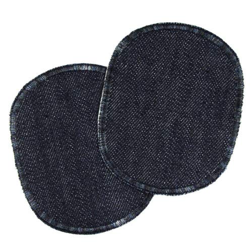 2 Hosenflicken 10 x 8 cm organic Denim blau Knieflicken blaue Jeans Flicken zum aufbügeln von Wertstueck Flickli