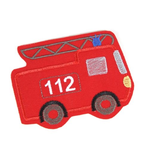 Bügelbild Feuerwehr Aufbügler 112 Bügelflicken Feuerwehrauto 8 x 11cm Flicken zum aufbügeln Applikation für Kinder von Wertstueck Flickli