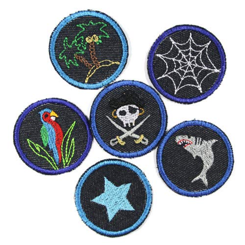 Bügelbild Pirat Papagei Hai Stern Netz Insel 6 Flicken Aufbügler kleine Bügelflicken rund Bio Jeansflicken Hosenflicken 5 cm rund zum aufbügeln teilw. Neonfarben Bügelbild Pirat Papagei Hai Stern Netz Insel 6 Flicken Aufbügler kleine Bügelflicken rund Bio Jeansflicken Hosenflicken 5 cm rund zum aufbügeln teilw. Neonfarben von Wertstueck Flickli