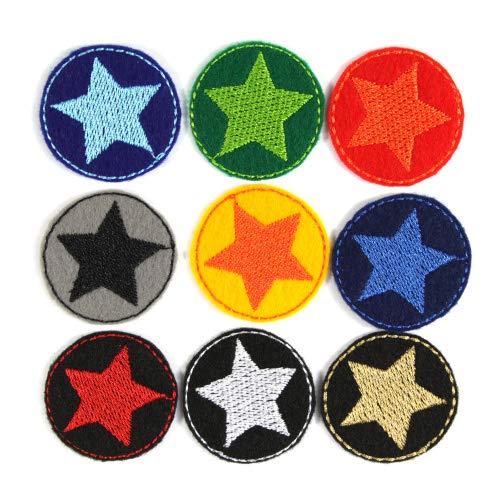 Bügelflicken 9 mini Flicken Stern Aufbügler ø 3,5cm bunte Sterne Hosenflicken patches zum aufbügeln von Wertstueck Flickli