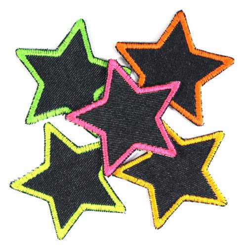 Bügelflicken Sterne Set neon organic Jeansflicken 7 cm 5 Flicken im bunten Aufbügler Flicken zum aufbügeln Bügelflicken Sterne Set neon organic Jeansflicken 7 cm 5 Flicken im bunten Aufbügler Flicken zum aufbügeln von Wertstueck Flickli