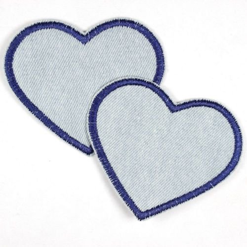 Flicken Herz hellblau Jeans Aufnäher Bügelbild 7 x 8cm Bügelflicken Aufbügler Knieflicken zum aufbügeln Applikation 2 mittlere Patches Flicken Herz hellblau Jeans Aufnäher Bügelbild 7 x 8cm Bügelflicken Aufbügler Knieflicken zum aufbügeln Applikation 2 mittlere Patches von Wertstueck Flickli