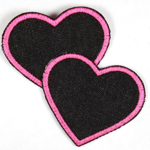 Flicken Herz pink schwarz Aufnäher Bügelbild 7 x 8cm Bügelflicken Patch Aufbügler Knieflicken zum aufbügeln Applikation 2 Patches Flicken Herz pink schwarz Aufnäher Bügelbild 7 x 8cm Bügelflicken Patch Aufbügler Knieflicken zum aufbügeln Applikation 2 Patches von Wertstueck Flickli
