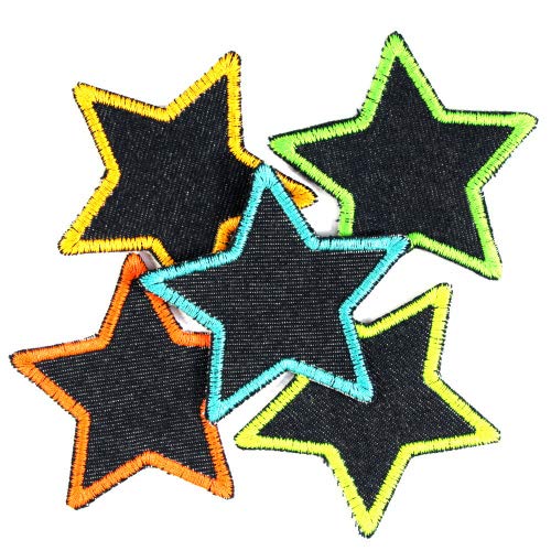 Flicken Sterne 5 Stück auf Bio blue Jeans neon bunt 7cm Hosenflicken zum aufbügeln Hosenflicken Bügelflicken Flicken Sterne 5 Stück auf Bio blue Jeans neon bunt 7cm Hosenflicken zum aufbügeln Hosenflicken Bügelflicken von Wertstueck Flickli