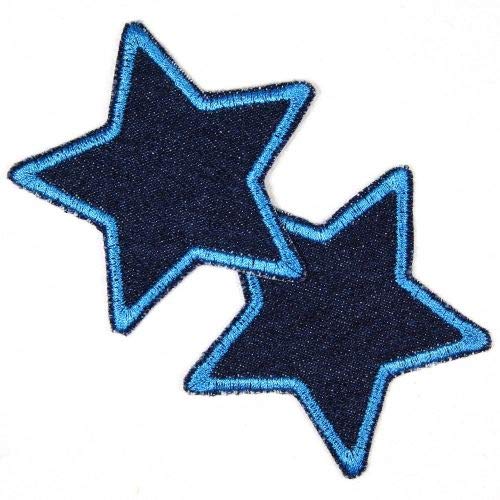 Flicken zum aufbügeln Set Sterne 2 Bügelflicken auf blue Jeans blau klein 7cm Aufnäher als Bügelbilder geeignete Applikationen und Stern Accessoires gestickt Flicken zum aufbügeln Set Sterne 2 Bügelflicken auf blue Jeans blau klein 7cm Aufnäher als Bügelbilder geeignete Applikationen und Stern Accessoires gestickt von Wertstueck Flickli