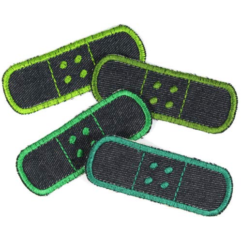 Flickli Pflaster 3 x 8,3cm Bügelflicken Jeans einzel Set 4 Flicken zum aufbügeln grün Flickli Pflaster 3 x 8,3cm Bügelflicken Jeans einzel Set 4 Flicken zum aufbügeln grün von Wertstueck Flickli