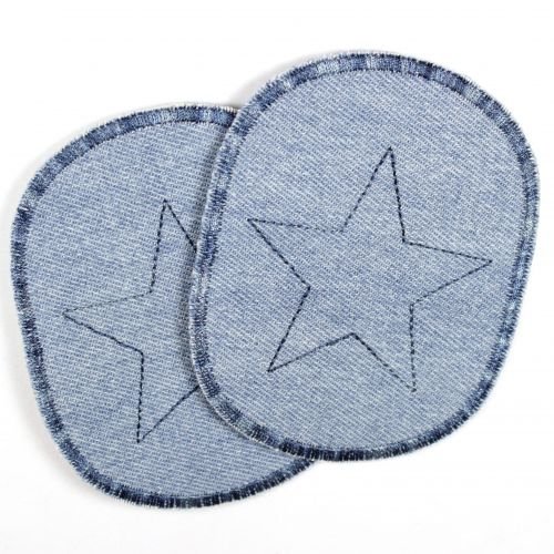 Knieflicken Jeans hellblau Flicken zum aufbügeln blauer Stern 10 x 8 cm Buegelflicken 2 Hosenflicken Aufbügler schlichte Bügelbilder, Applikationen für Kinder zum aufnähen geeignet Knieflicken Jeans hellblau Flicken zum aufbügeln blauer Stern 10 x 8 cm Buegelflicken 2 Hosenflicken Aufbügler schlichte Bügelbilder, Applikationen für Kinder zum aufnähen geeignet von Wertstueck Flickli
