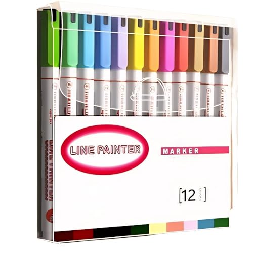 Konturmarker-Set mit doppelter Linie, 6 Farben, Doppelspitzen-Stifte für Notizen, Skizzieren und kreatives Journaling, perfekt für Studenten, Künstler und Bullet Journal-Enthusiasten von Werwing