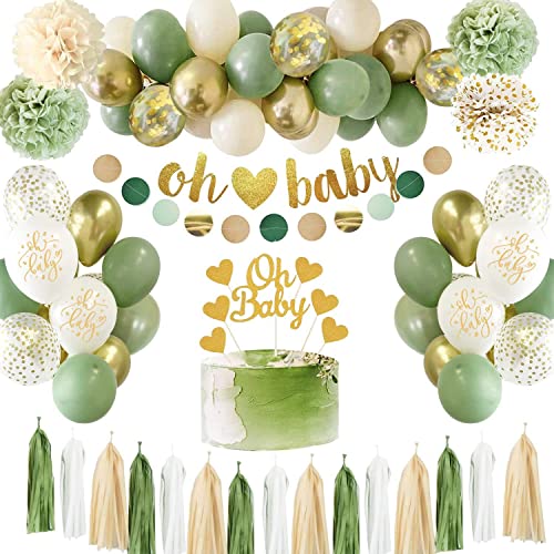 Luftballon- und Seidenblumen-Dekorationsset – 120-teiliges komplettes Set mit Fransenbanner, Quasten-Girlanden, hängenden Wirbeln und Pompons für Geburtstage, Babypartys, Hochzeiten und Familienfeiern von Werwing