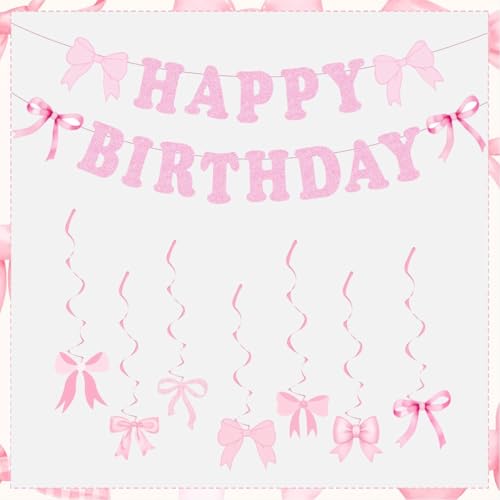Schleife - Motto-Party Dekoration Set - Banner und Wirbel für Mädchen, Frauenpartys und Babypartys von Werwing