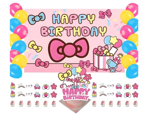 Cartoon-Kitty-Geburtstagsparty-Zubehör, Hello Cute Cat Party-Dekorationen inklusive Hintergrund, Luftballons, Kuchenaufsätze, Cupcake-Topper für Cartoon-Katzen-Geburtstagsparty-Dekorationen Cartoon-Kitty-Geburtstagsparty-Zubehör, Hello Cute Cat Party-Dekorationen inklusive Hintergrund, Luftballons, Kuchenaufsätze, Cupcake-Topper für Cartoon-Katzen-Geburtstagsparty-Dekorationen von Wesapor