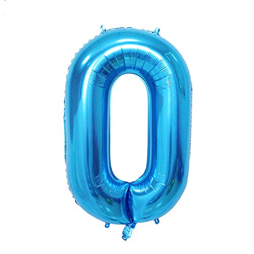 40cm Blau Folienballon Zahl 0 von Weser