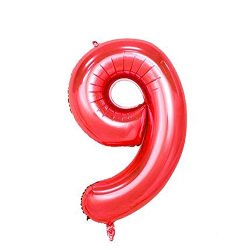 40cm Rot Folienballon Zahl 9 40cm Rot Folienballon Zahl 9 von Weser