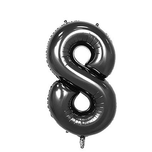 60cm Schwarz Folienballon Zahl 8 von Weser