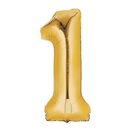 Weser 60cm gold Folienballon Zahl 1 von Weser