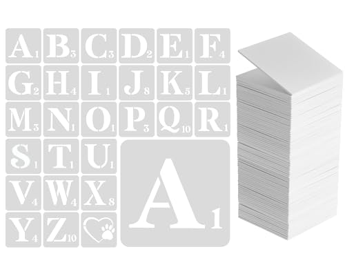 Wesiti 127 Stück 10,2 x 10,2 cm weiße Blanko-Holzquadrate und Buchstabenschablonen-Set zum Basteln, enthält 100 leere Balsaholzteile, 26 Alphabet- und 1 Herz-Symbol-Schablonen für DIY-Wanddekoration Wesiti 127 Stück 10,2 x 10,2 cm weiße Blanko-Holzquadrate und Buchstabenschablonen-Set zum Basteln, enthält 100 leere Balsaholzteile, 26 Alphabet- und 1 Herz-Symbol-Schablonen für DIY-Wanddekoration von Wesiti