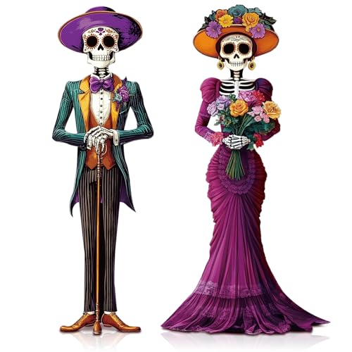 Wesiti 2 Stück Tag der Toten Figuren Paar Zuckerschädel Tischdekorationen Dia De Los Muertos Holzfigur Paar Schädel Schild Dekor für Halloween Home Office Schreibtisch Kaminsims Partyzubehör Wesiti 2 Stück Tag der Toten Figuren Paar Zuckerschädel Tischdekorationen Dia De Los Muertos Holzfigur Paar Schädel Schild Dekor für Halloween Home Office Schreibtisch Kaminsims Partyzubehör von Wesiti