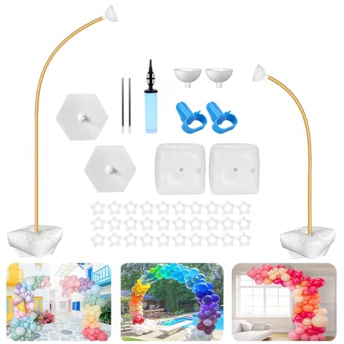 Ballonständer Kit, Ballonbogen Rahmen Halbrunder Ballonbogen Ständer Gold biegbar für Geburtstage Hochzeiten Partys Feiern Ballonständer Kit, Ballonbogen Rahmen Halbrunder Ballonbogen Ständer Gold biegbar für Geburtstage Hochzeiten Partys Feiern von Weskjer