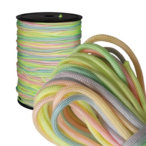 West Coast Paracord Paracord 550, Pastellfarben, Regenbogenfarben, 15,2 m, weiches Nylon, taktisches, nützliches und Outdoor-Seil, Armbandschnur von West Coast Paracord