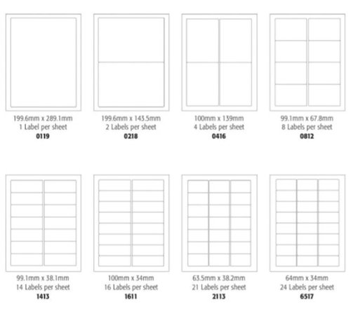 Blick Drucker-Etiketten, A4, 100 Blatt / 1 Etikett pro Blatt von Blick