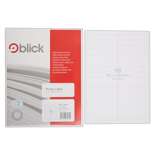 Blick Drucker-Etiketten, A4, 25 Blatt / 16 Etikett pro Blatt von West Design