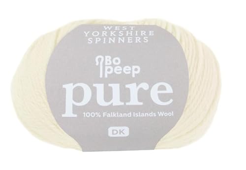 West Yorkshire Spinners Pure DK, 100% Falkland Wolle naturfarben, 50g, 112m Lauflänge, Nadelstärke 4mm (010 | natural) von West Yorkshire Spinners
