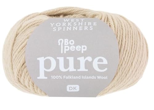 West Yorkshire Spinners Pure DK, 100% Falkland Wolle sandfarben beige, 50g, 112m Lauflänge, Nadelstärke 4mm (208 | sand) von West Yorkshire Spinners