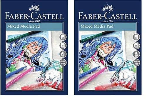 Faber-Castell Creative Studio Mischtechnikblock, A4 250 g/m² Block mit 30 Blatt - Ringbinder (Packung mit 2) von West