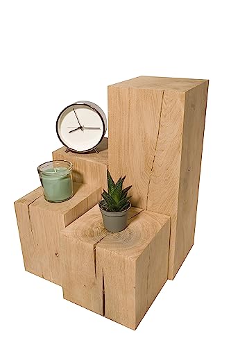 Holzblock, Blöcke aus massivem Eichenholz 15x15x...cm, Eichensäulen, Holzklotze, Hocker, Blumenständer, Holzdeko für Haus, Naturprodukt, rustikaler Stil, Handarbeit (15x15x20cm) von Sudsty