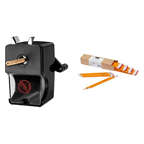 WESTCOTT Anspitzer, Manuelle Spitzmaschine mit Auffangbehälter für Stifte von 7-12 mm, schwarz, E-14216 00 & Amazon Basics - Holzgefasste Bleistifte, HB, vorgespitzt, 30er-Pack WESTCOTT Anspitzer, Manuelle Spitzmaschine mit Auffangbehälter für Stifte von 7-12 mm, schwarz, E-14216 00 & Amazon Basics - Holzgefasste Bleistifte, HB, vorgespitzt, 30er-Pack von Westcott