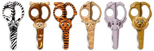 Westcott 14462 Kinderscheren, Wild Ones Set mit verschiedenen Tierdesign, 13 cm, 6 Stück von Westcott