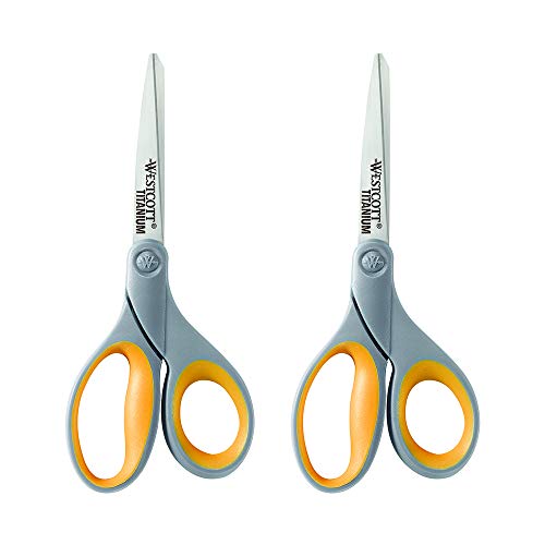 Westcott 20,3 cm gerade Titanium Bonded Schere, grau/gelb, 2 Stück von Westcott