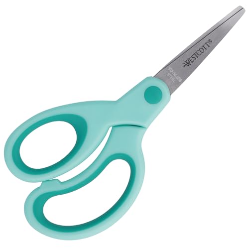 Westcott Softgrip Kinderschere Türkis Linkshänder | Schere mit ergonomischem Griff für Schulkinder | Schulschere & Bastelschere 13 cm (5") ideal für Kinderhände | E-21585 00 Westcott Softgrip Kinderschere Türkis Linkshänder | Schere mit ergonomischem Griff für Schulkinder | Schulschere & Bastelschere 13 cm (5") ideal für Kinderhände | E-21585 00 von Westcott
