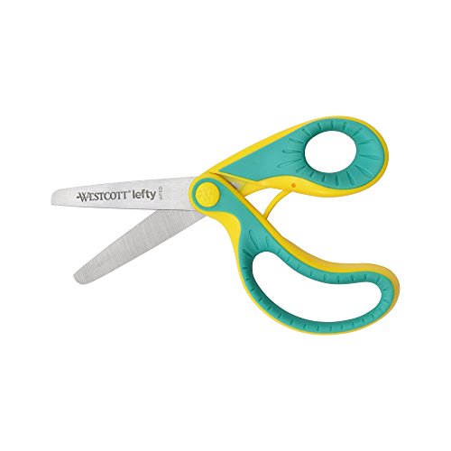 Westcott E-22003 00 Ergo JR. Lefty - ergonomische Kinderschere für Linkshänder, 5, 3 cm Stahlklinge, Softgrip Griff, grün/gelb, 13, 3 cm Westcott E-22003 00 Ergo JR. Lefty - ergonomische Kinderschere für Linkshänder, 5, 3 cm Stahlklinge, Softgrip Griff, grün/gelb, 13, 3 cm von Westcott