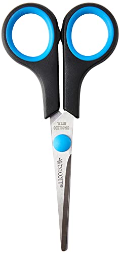 Westcott E-30252 00 Schere Easy Grip Lefty rostfrei, gerade, symmetrisch, 13 cm/5", für Linkshänder, blau/schwarz Westcott E-30252 00 Schere Easy Grip Lefty rostfrei, gerade, symmetrisch, 13 cm/5", für Linkshänder, blau/schwarz von Westcott