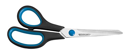 Westcott E-30282 00 Schere Easy Grip Lefty rostfrei, gerade, asymmetrisch, 20 cm/8", für Linkshänder, blau/schwarz - und weitere Ausführungen von Westcott