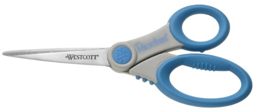 Westcott E-30781 00 Microban Softgrip Schere, 21 cm, blau-grau von Westcott