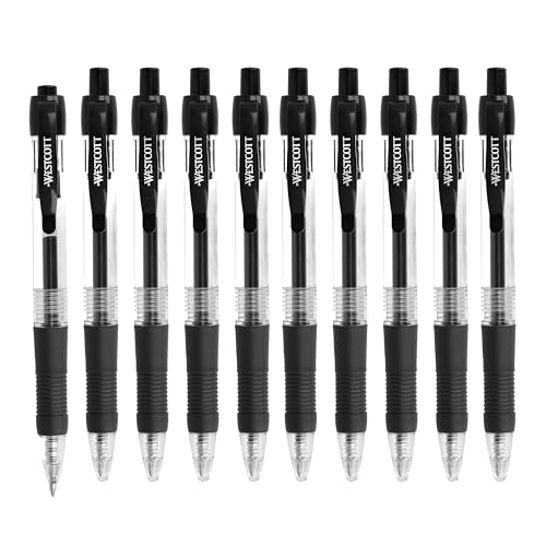 Westcott G²GELOTICE Gelschreiber Schwarz 10 Stück | Vorteilspack Gelstifte nachfüllbar mit ISO G2 Mine | weiche und präzise Gel Kugelschreiber mit 0,4mm Strichstärke | ergonom. Griff | E-712639 00 Westcott G²GELOTICE Gelschreiber Schwarz 10 Stück | Vorteilspack Gelstifte nachfüllbar mit ISO G2 Mine | weiche und präzise Gel Kugelschreiber mit 0,4mm Strichstärke | ergonom. Griff | E-712639 00 von Westcott