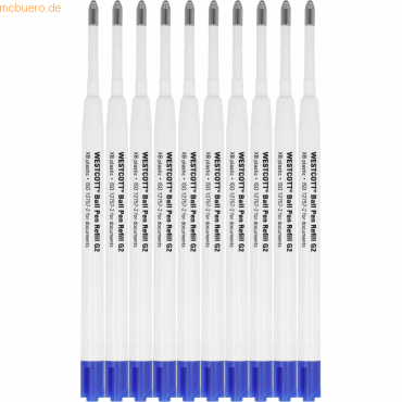 Westcott Kugelschreibermine G2 E-733492 00 Kunststoff blau 10 Stück von Westcott