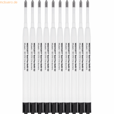 Westcott Kugelschreibermine G2 E-733493 00 Kunststoff schwarz 10 Stück von Westcott