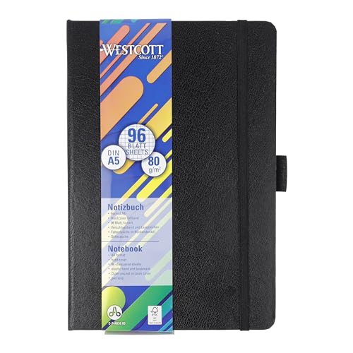 Westcott Notizbuch DIN A5 kariert | 192 Seiten im edlen Hardcover-Einband | 80 g/m² nachhaltiges FSC-Mix Papier | mit Innentasche, Lesezeichen, Gummizug und Stifthalter | E-744836 00 Westcott Notizbuch DIN A5 kariert | 192 Seiten im edlen Hardcover-Einband | 80 g/m² nachhaltiges FSC-Mix Papier | mit Innentasche, Lesezeichen, Gummizug und Stifthalter | E-744836 00 von Westcott