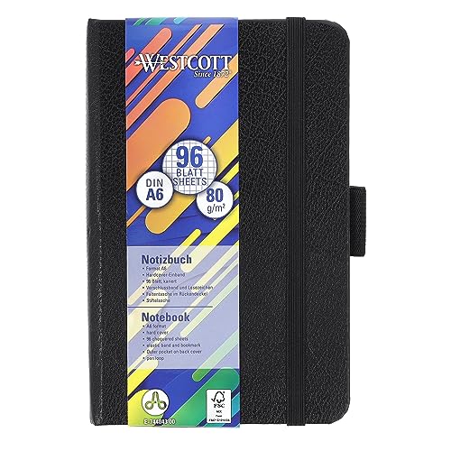 Westcott Notizbuch DIN A6 kariert | 192 Seiten im edlen Hardcover-Einband | 80 g/m² nachhaltiges FSC-Mix Papier | mit Innentasche, Lesezeichen, Gummizug und Stifthalter | E-744843 00 Westcott Notizbuch DIN A6 kariert | 192 Seiten im edlen Hardcover-Einband | 80 g/m² nachhaltiges FSC-Mix Papier | mit Innentasche, Lesezeichen, Gummizug und Stifthalter | E-744843 00 von Westcott