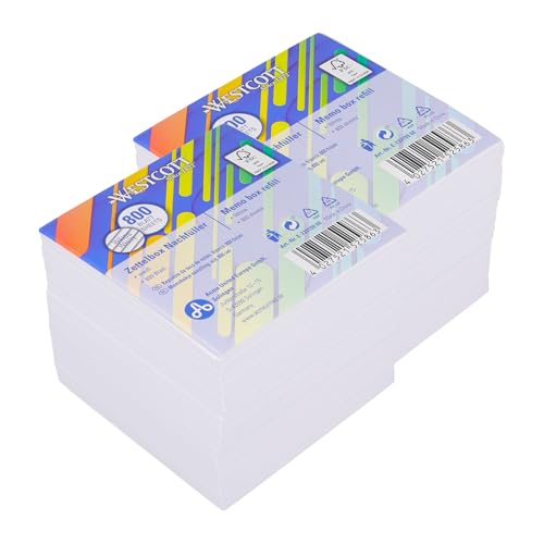 Westcott Notizzettel weiß 800 Blatt Nachfüllpack (2er-Set) | 2 x Notizblock mit 9 x 9 cm großen Blättern in weiß | Nachfüllset für Spenderbox | FSC-zertifiziertes Papier 80g/m² | E-1733199 00 von Westcott