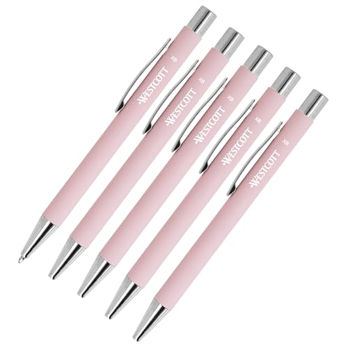 Westcott PRIMESOFT Kugelschreiber 5 Stück | 5er Set Rosa Premium Kugelschreiber aus Aluminium | Dokumentenecht mit blauer Tinte | Strichstärke XB 1,4 mm | E-745013 00 Westcott PRIMESOFT Kugelschreiber 5 Stück | 5er Set Rosa Premium Kugelschreiber aus Aluminium | Dokumentenecht mit blauer Tinte | Strichstärke XB 1,4 mm | E-745013 00 von Westcott